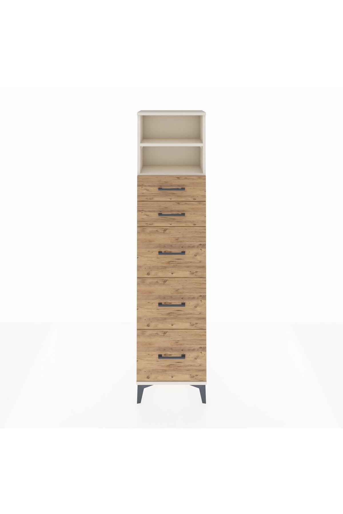 Arges Dolap 2 Raflı 5 Çekmeceli 44x30x182 Aytaşı-Çam