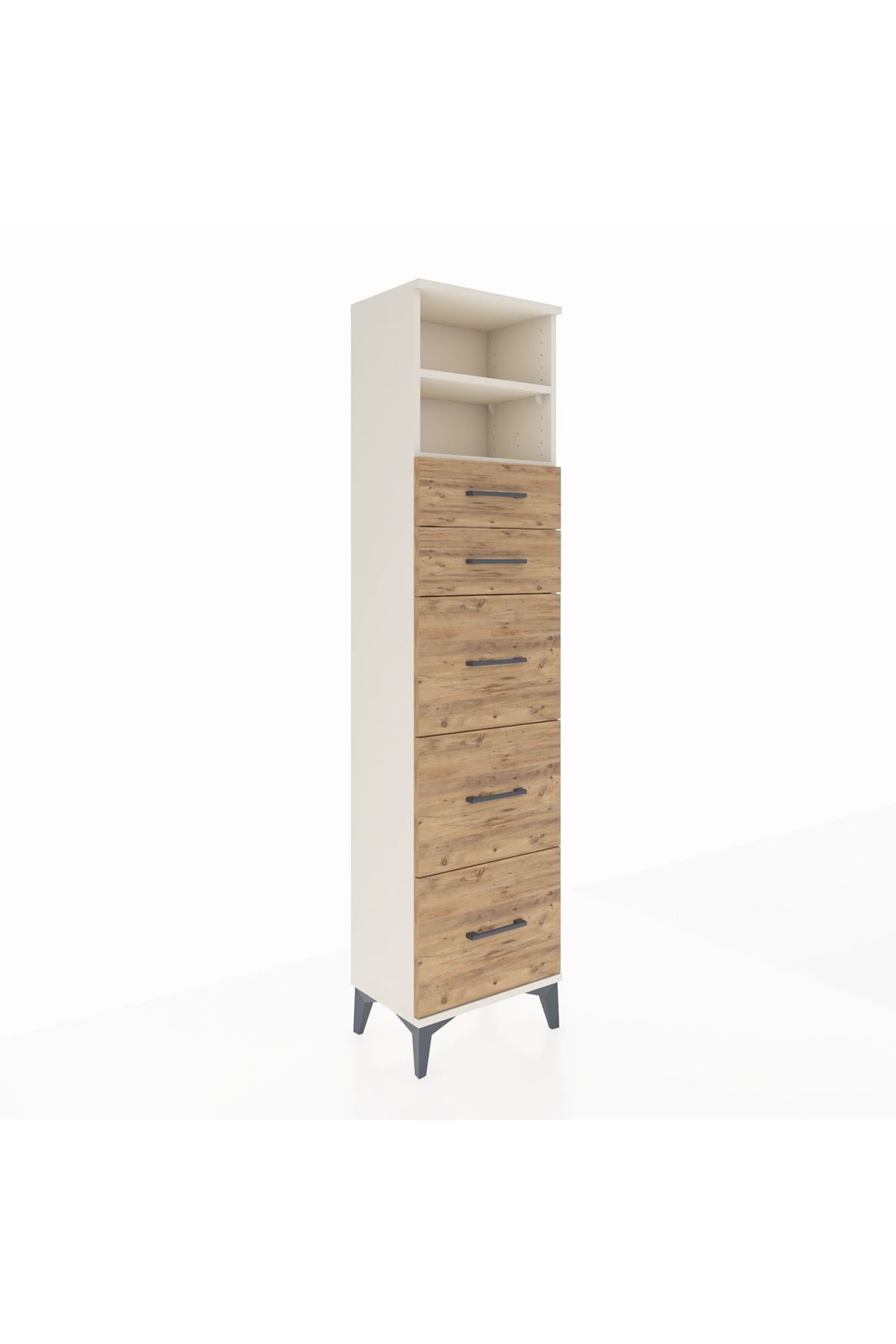 Arges Dolap 2 Raflı 5 Çekmeceli 44x30x182 Aytaşı-Çam