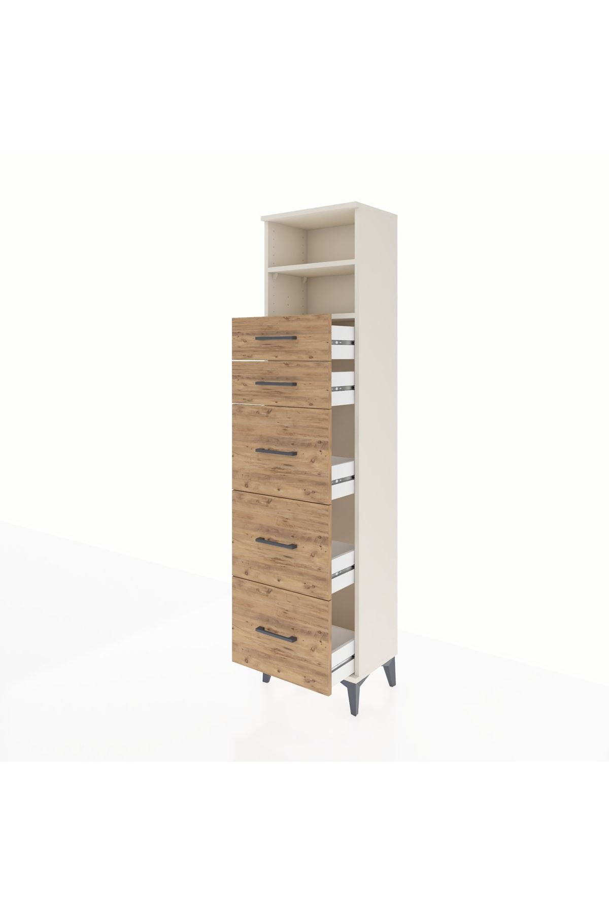 Arges Dolap 2 Raflı 5 Çekmeceli 44x30x182 Aytaşı-Çam