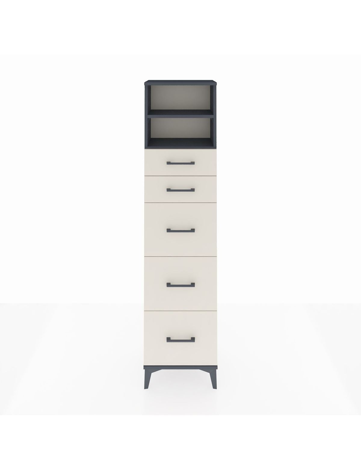 Arges Dolap 2 Raflı 5 Çekmeceli 44x30x182 Antrasit-Aytaşı