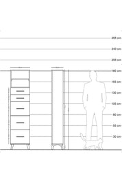 Arges Dolap 2 Raflı 5 Çekmeceli 44x30x182 Antrasit-Aytaşı