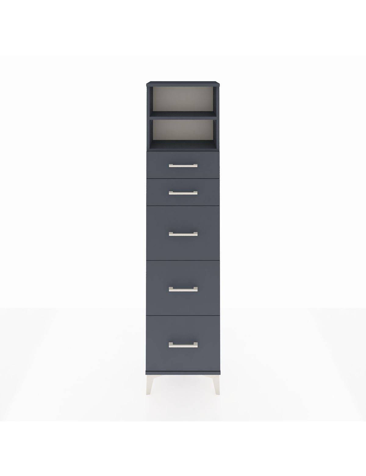 Arges Dolap 2 Raflı 5 Çekmeceli 44x30x182 Antrasit-Antrasit