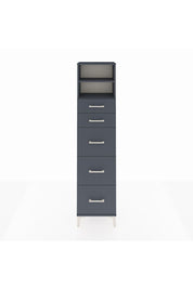 Arges Dolap 2 Raflı 5 Çekmeceli 44x30x182 Antrasit-Antrasit