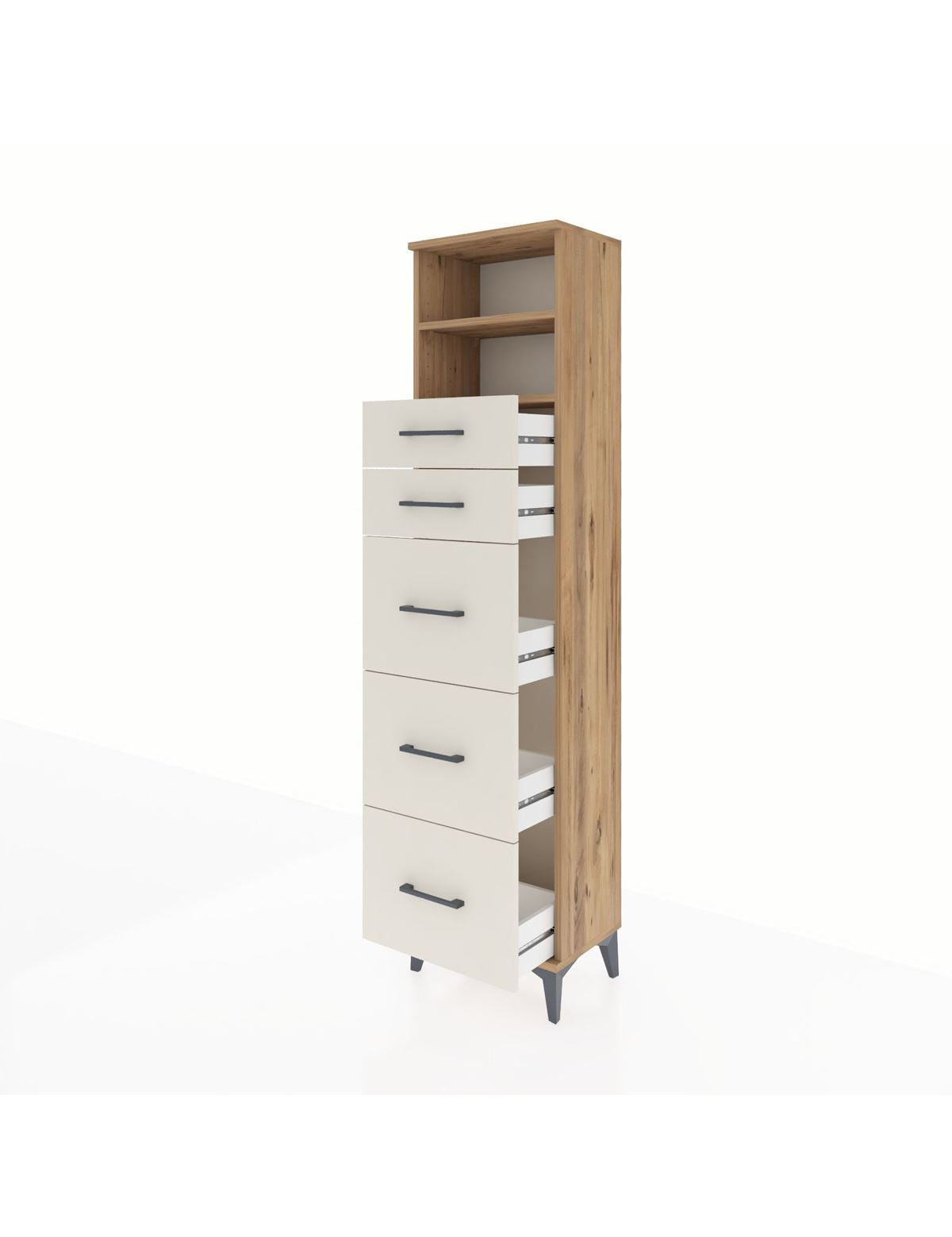 Arges Dolap 2 Raflı 5 Çekmeceli 44x30x182 - S22M050V7A