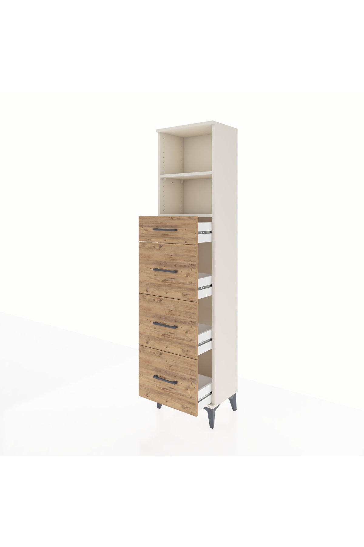 Arges Dolap 2 Raflı 4 Çekmeceli 44x30x182 Aytaşı-Çam