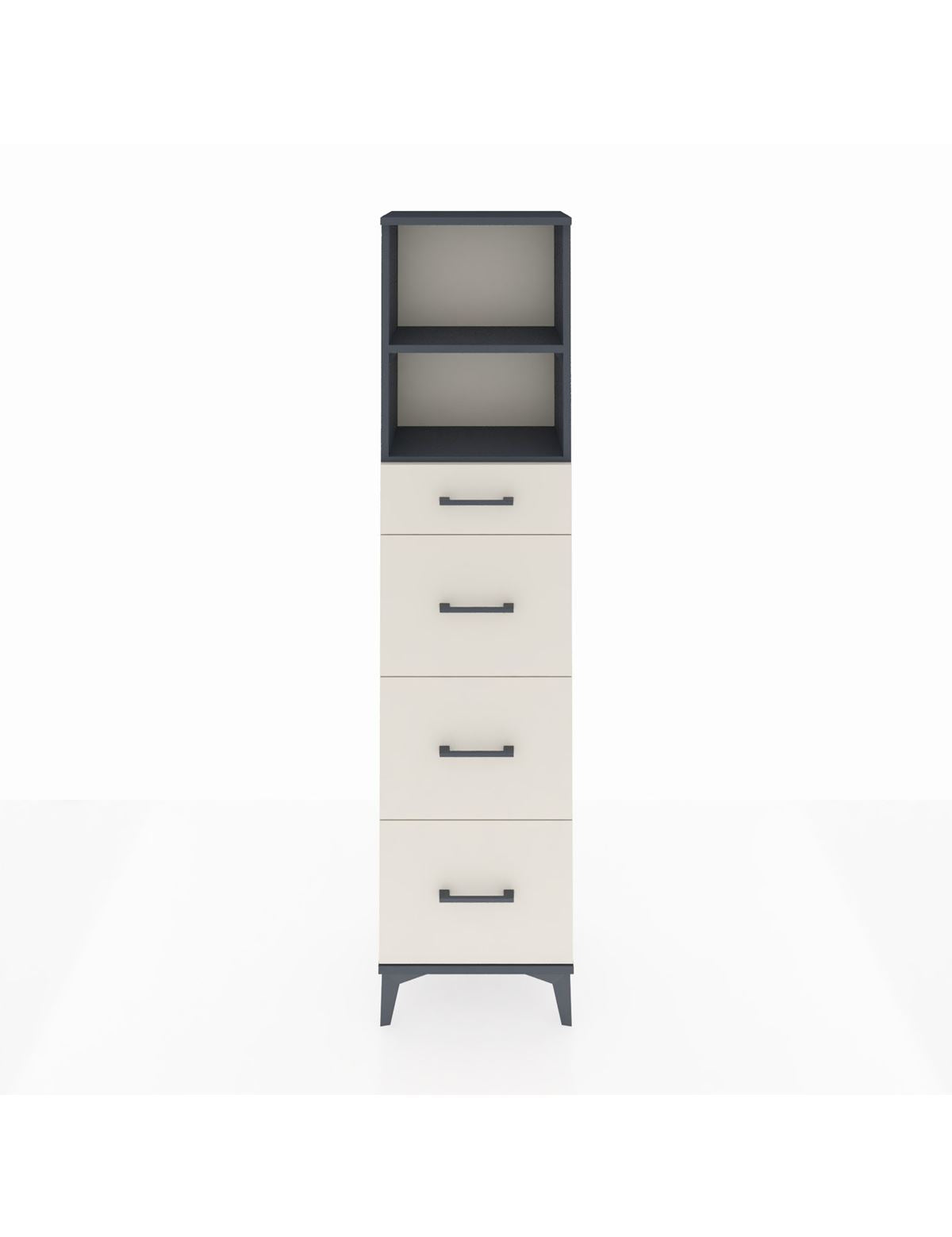 Arges Dolap 2 Raflı 4 Çekmeceli 44x30x182 Antrasit-Aytaşı