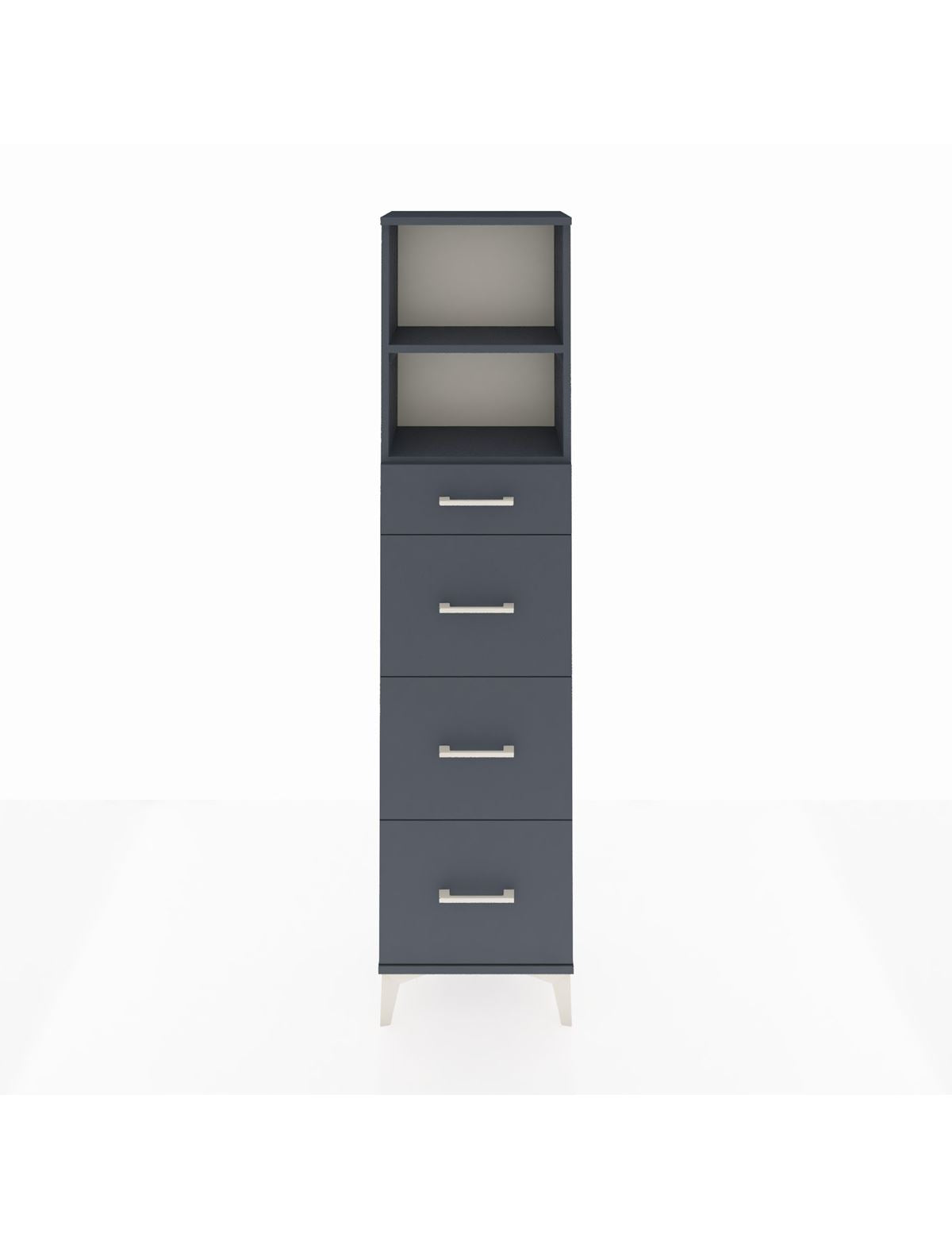 Arges Dolap 2 Raflı 4 Çekmeceli 44x30x182 Antrasit-Antrasit