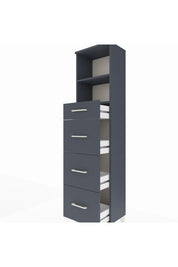 Arges Dolap 2 Raflı 4 Çekmeceli 44x30x182 Antrasit-Antrasit