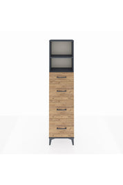 Arges Dolap 2 Raflı 4 Çekmeceli 44x30x182 Antrasit-Çam