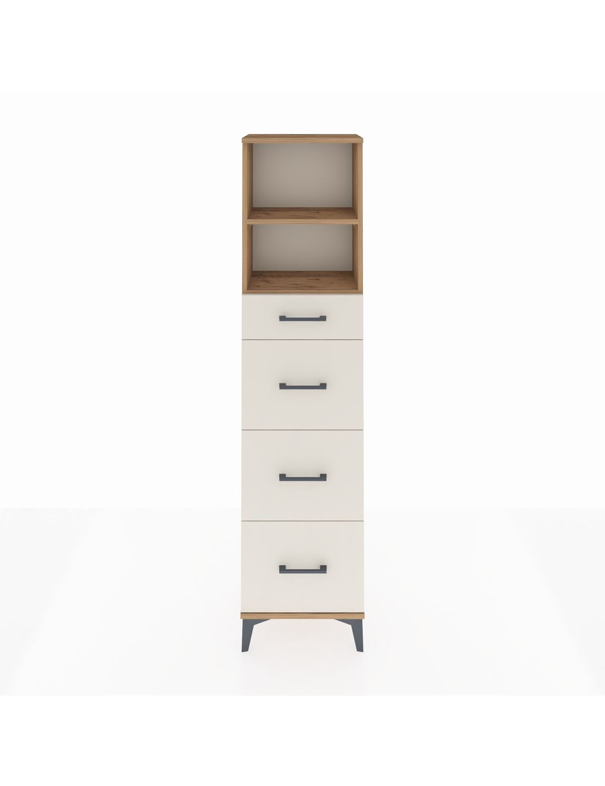 Arges Dolap 2 Raflı 4 Çekmeceli 44x30x182 Çam-Aytaşı