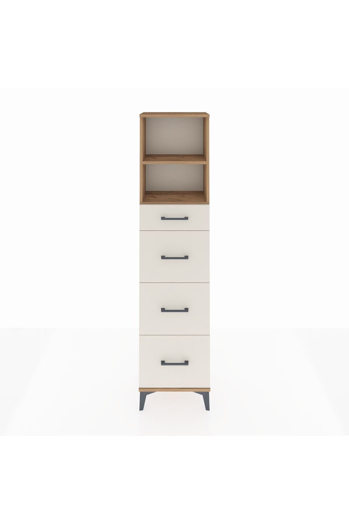 Arges Dolap 2 Raflı 4 Çekmeceli 44x30x182 Çam-Aytaşı