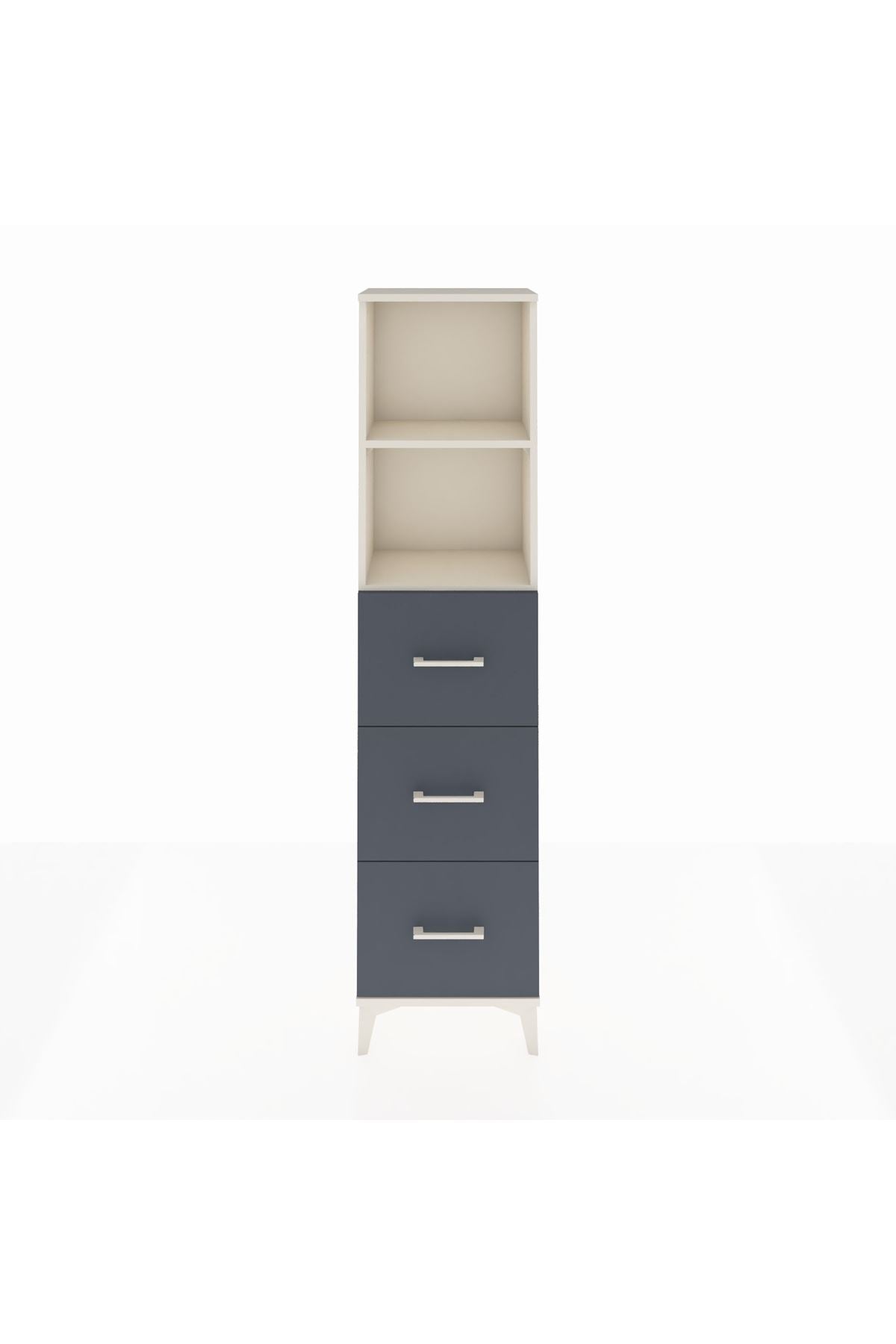 Arges Dolap 2 Raflı 3 Çekmeceli 44x30x182 Aytaşı-Antrasit