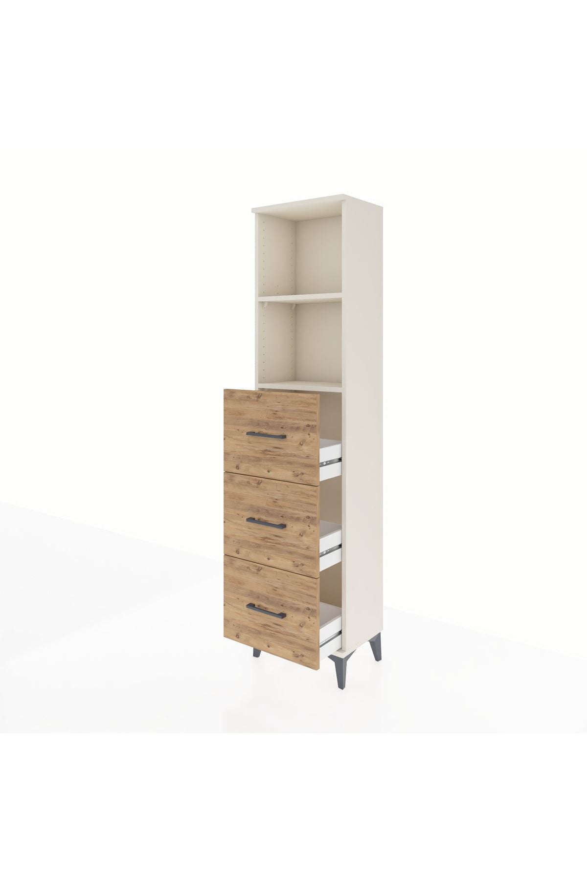 Arges Dolap 2 Raflı 3 Çekmeceli 44x30x182 Aytaşı-Çam