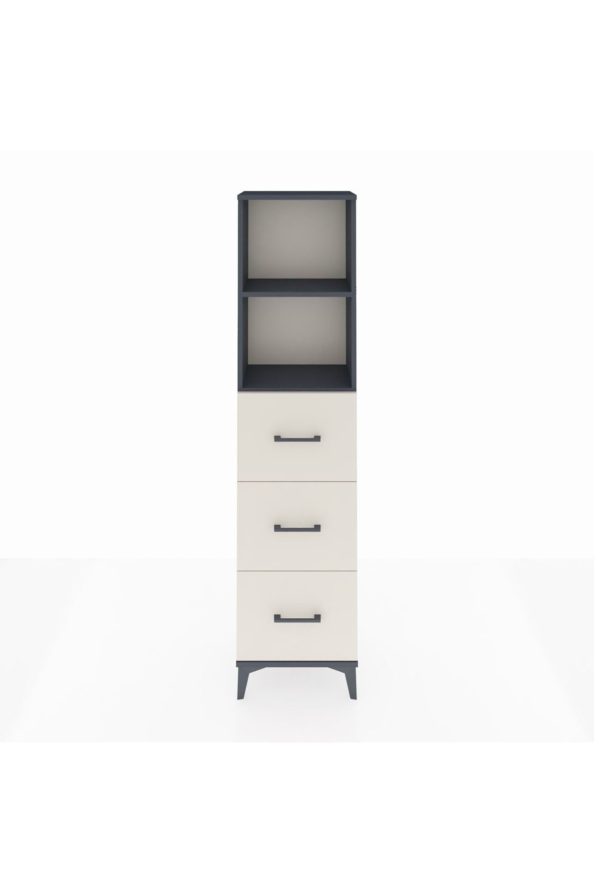 Arges Dolap 2 Raflı 3 Çekmeceli 44x30x182 Antrasit-Aytaşı