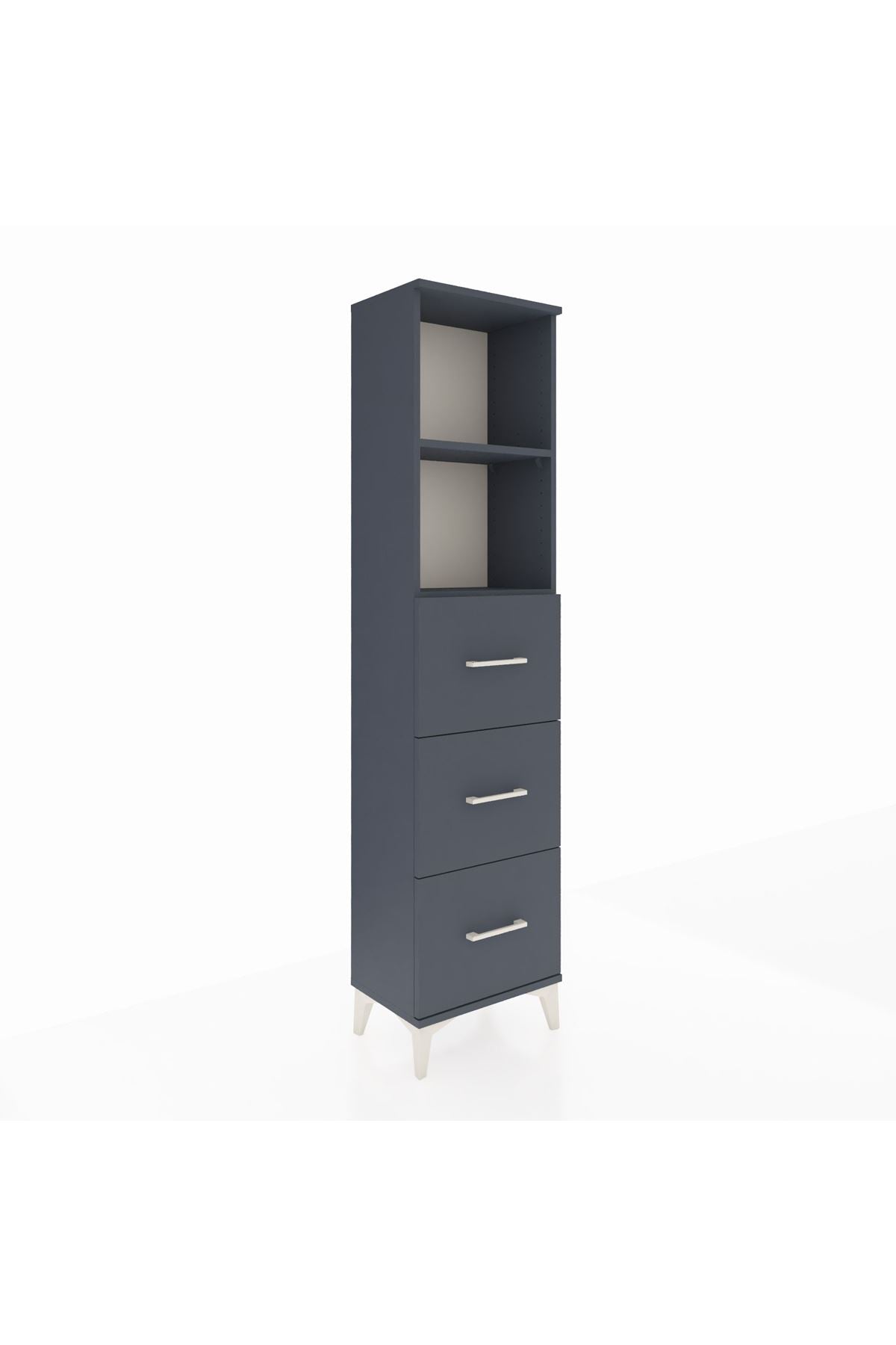 Arges Dolap 2 Raflı 3 Çekmeceli 44x30x182 Antrasit-Antrasit