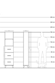 Arges Dolap 2 Raflı 3 Çekmeceli 44x30x182 Antrasit-Antrasit