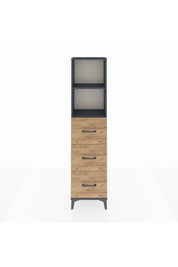 Arges Dolap 2 Raflı 3 Çekmeceli 44x30x182 Antrasit-Çam