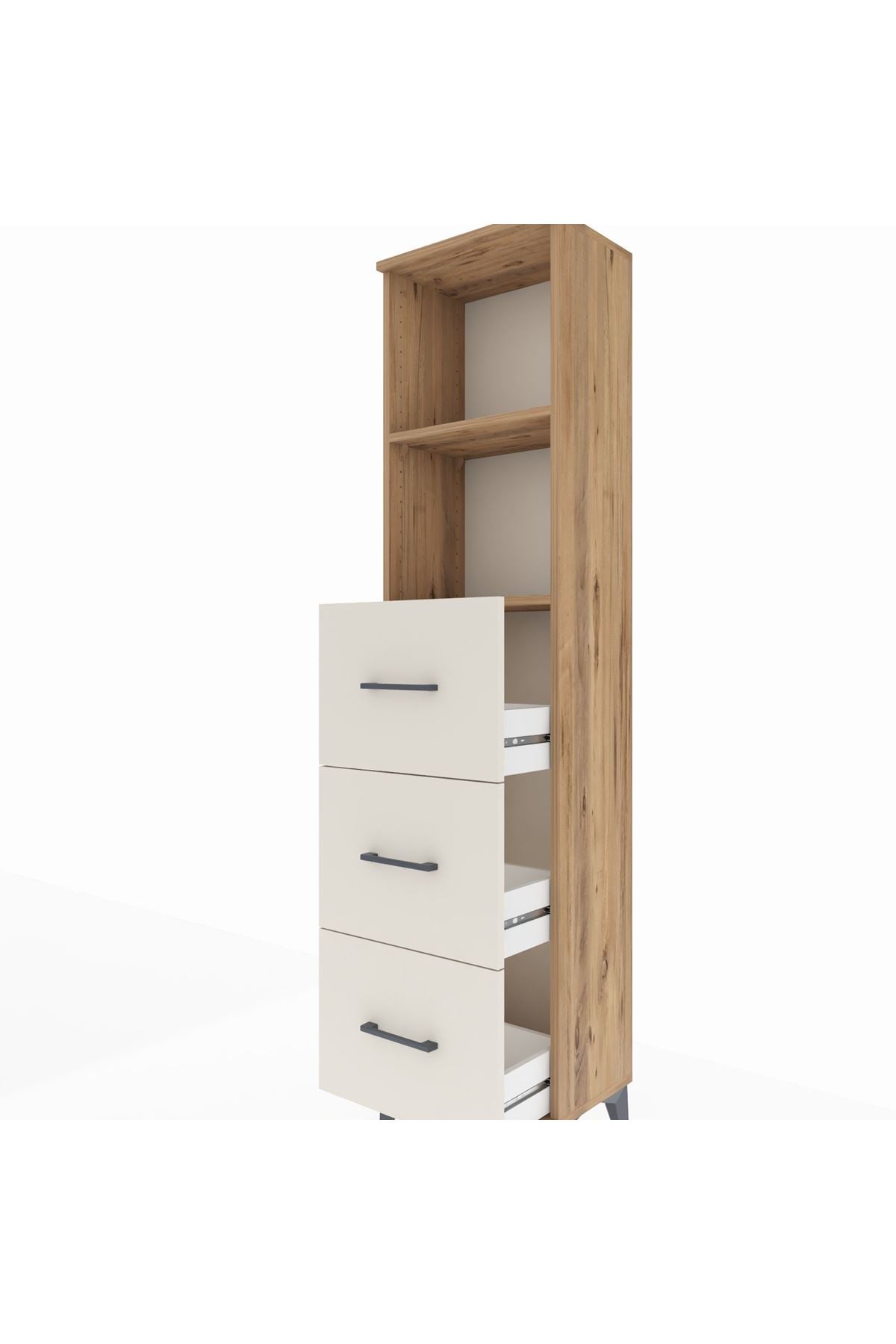 Arges Dolap 2 Raflı 3 Çekmeceli 44x30x182 Çam-Aytaşı