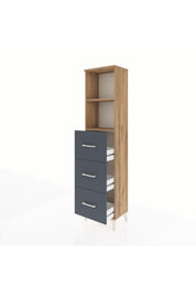 Arges Dolap 2 Raflı 3 Çekmeceli 44x30x182 Çam-Antrasit