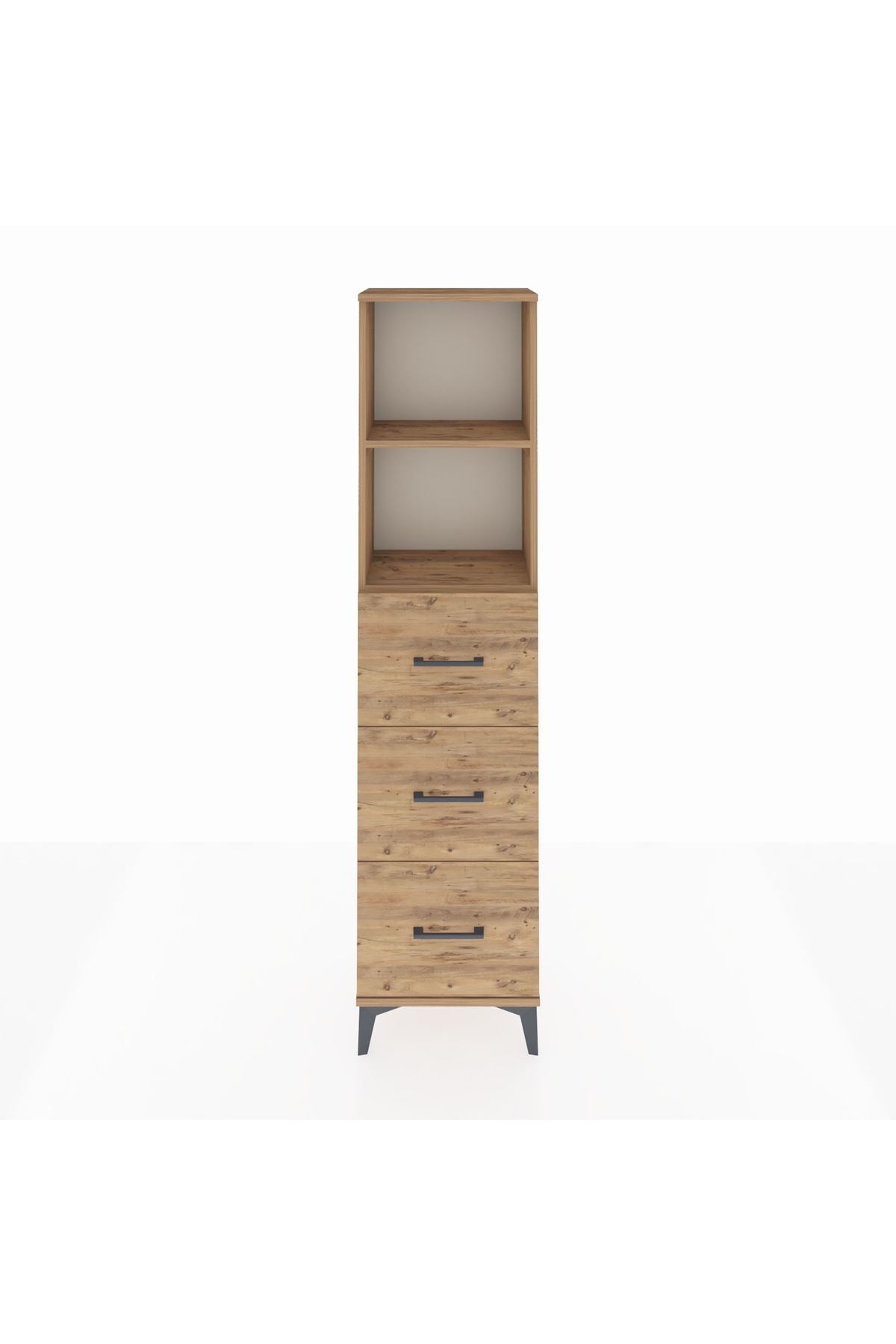 Arges Dolap 2 Raflı 3 Çekmeceli 44x30x182 Çam-Çam