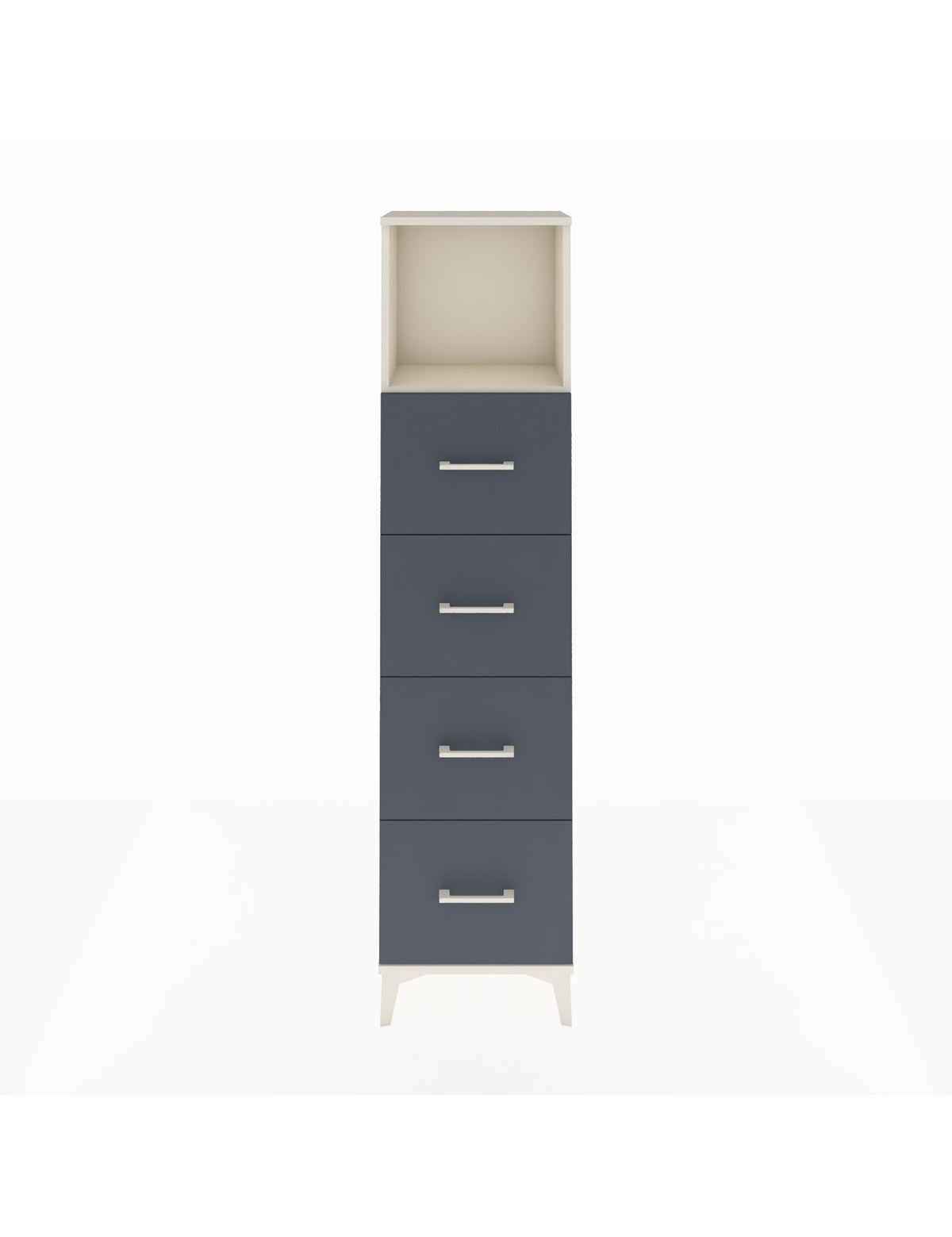 Arges Dolap Tek Raflı 4 Çekmeceli 44x30x182 Aytaşı-Antrasit