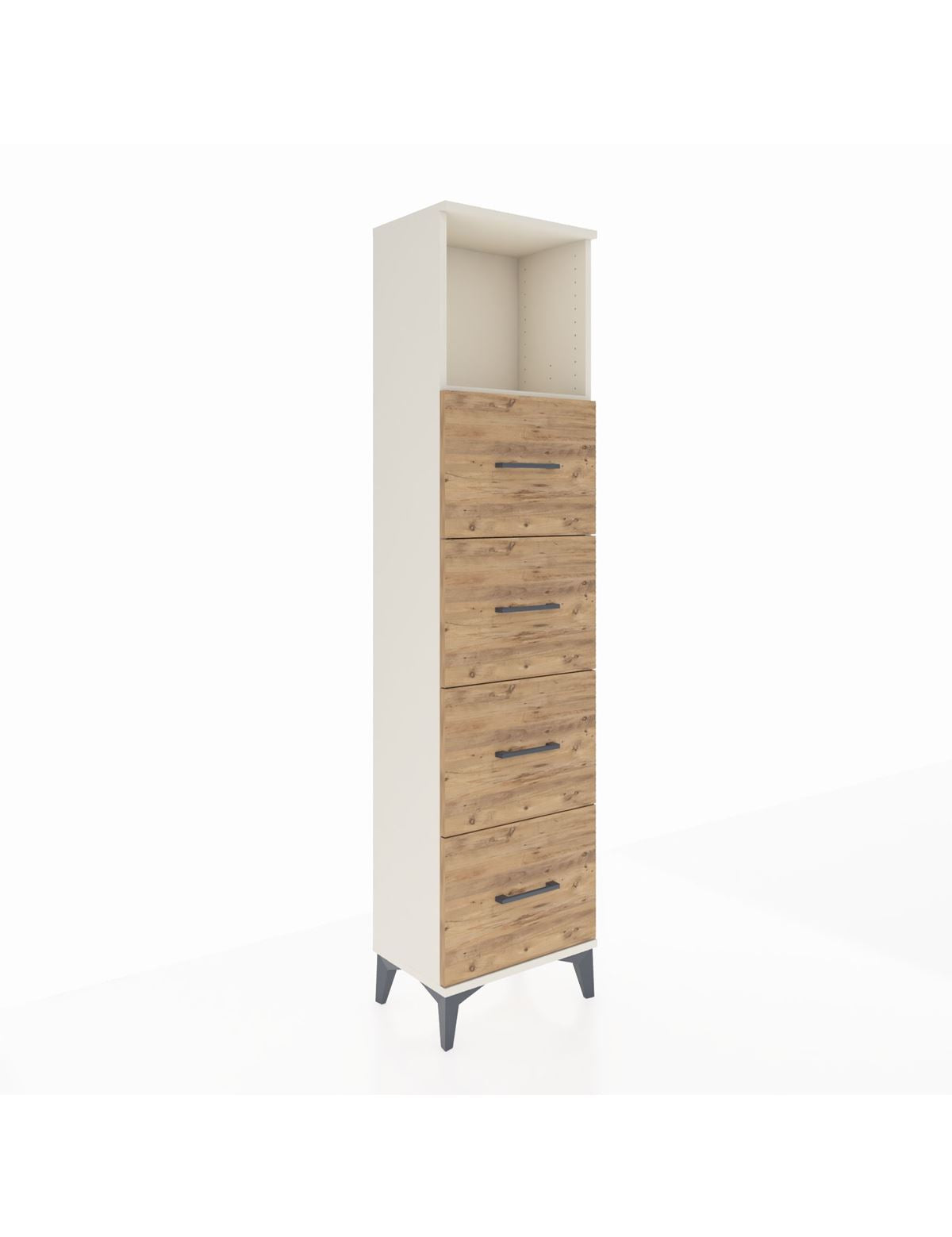 Arges Dolap Tek Raflı 4 Çekmeceli 44x30x182 Aytaşı-Çam