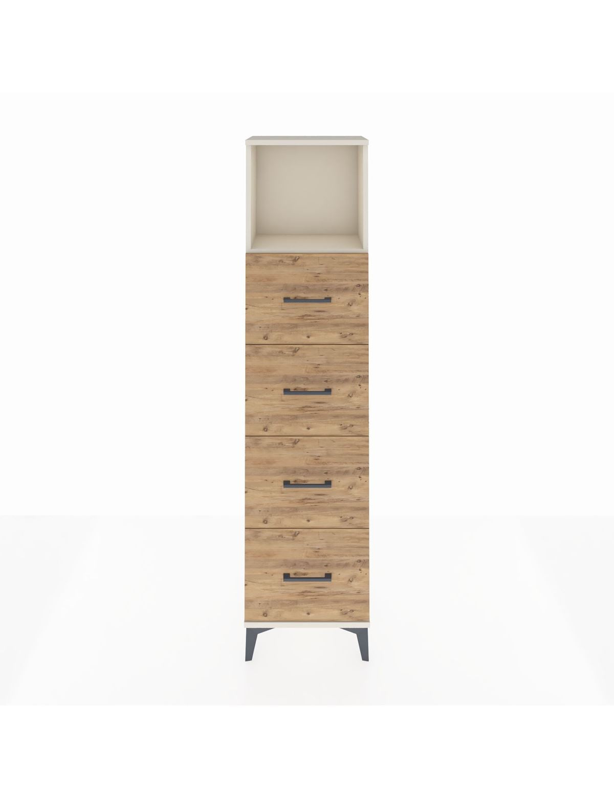 Arges Dolap Tek Raflı 4 Çekmeceli 44x30x182 Aytaşı-Çam