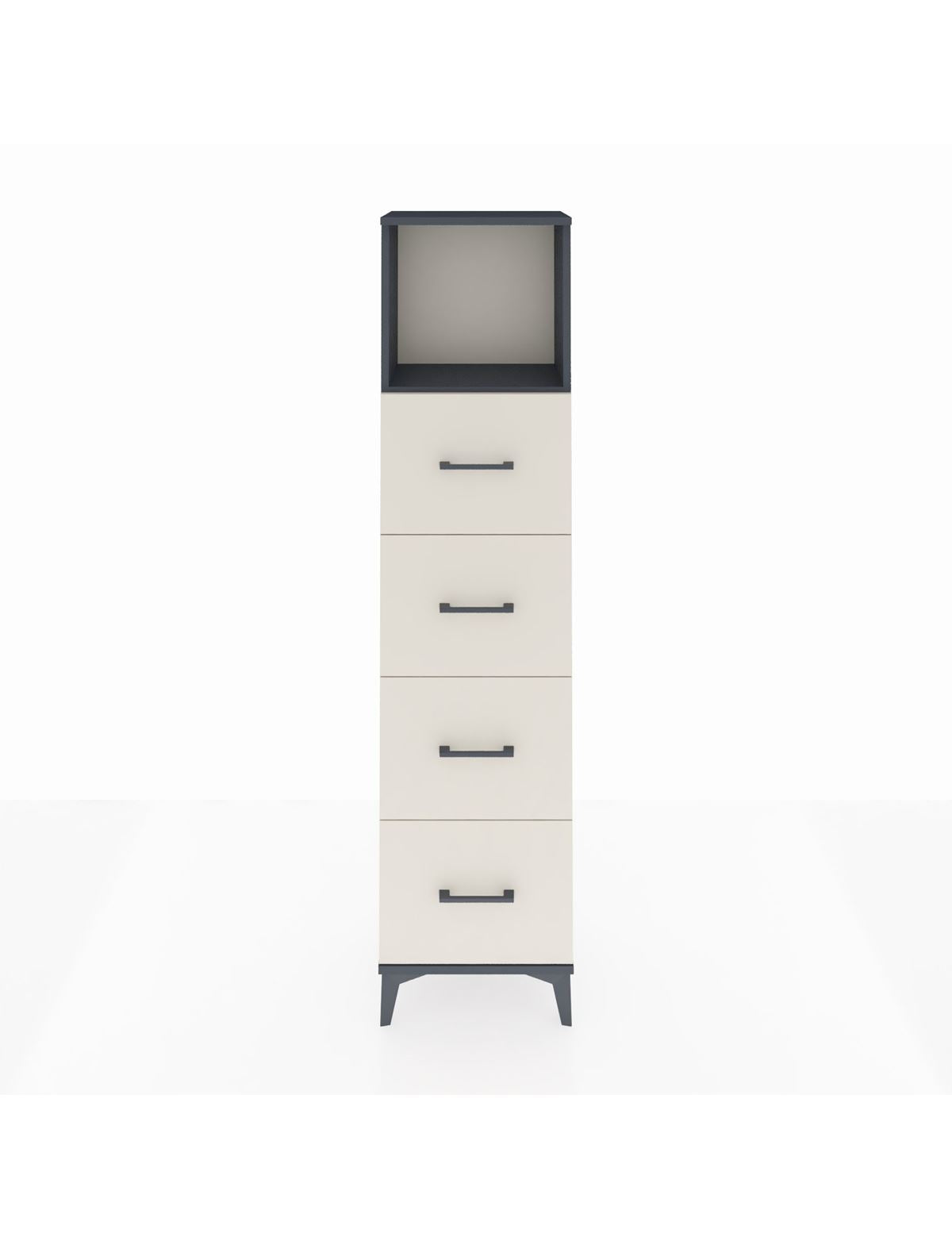 Arges Dolap Tek Raflı 4 Çekmeceli 44x30x182 Antrasit-Aytaşı