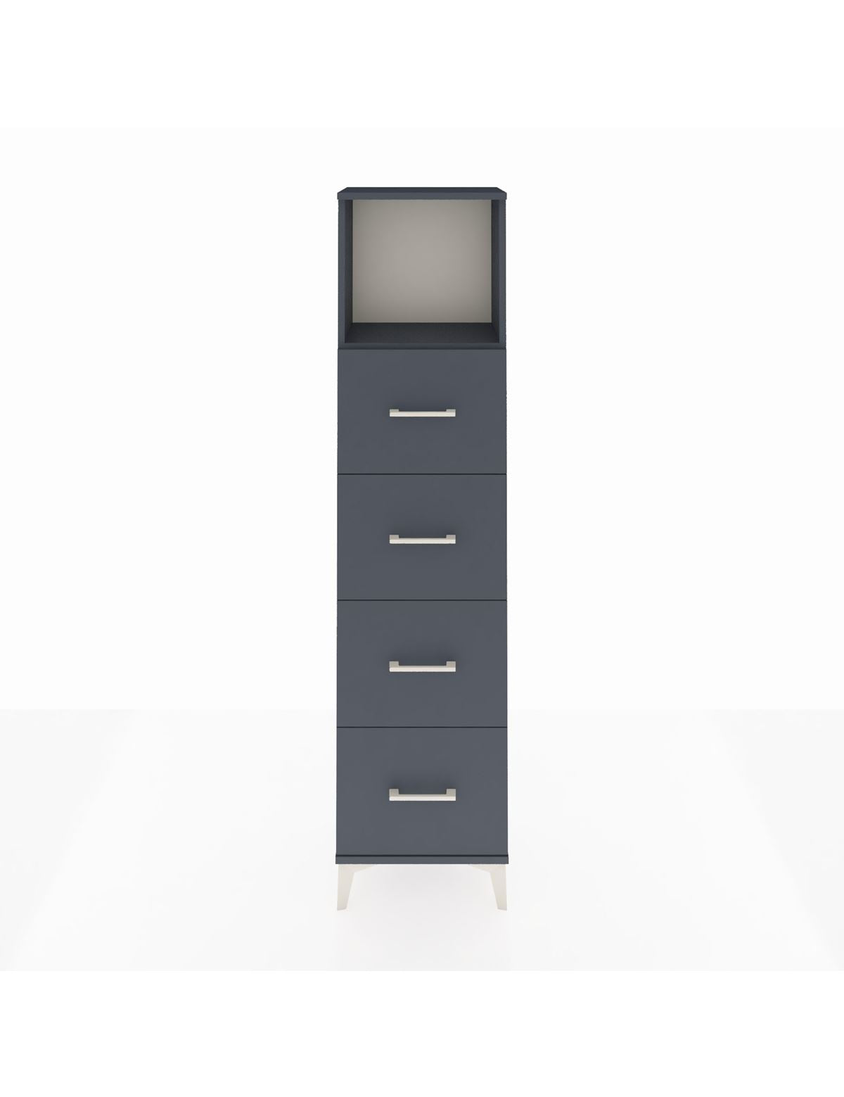 Arges Dolap Tek Raflı 4 Çekmeceli 44x30x182 Antrasit-Antrasit