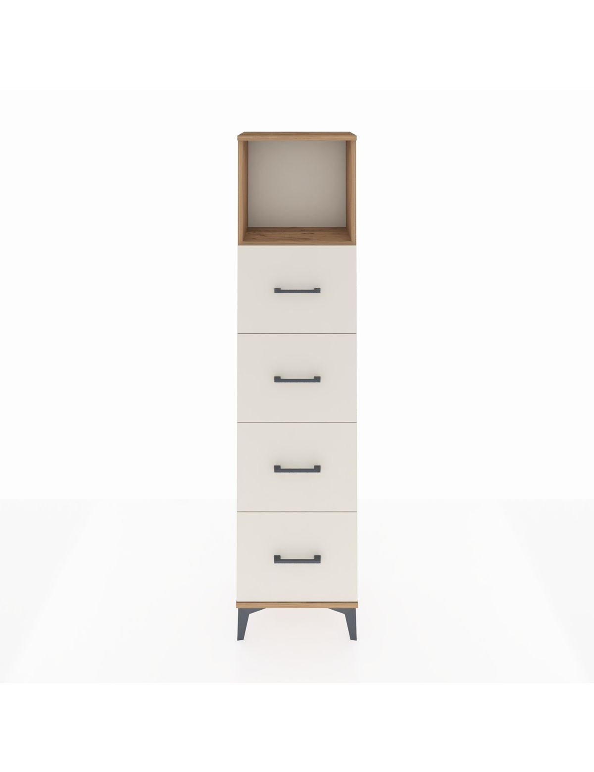 Arges Dolap Tek Raflı 4 Çekmeceli 44x30x182 Çam-Aytaşı