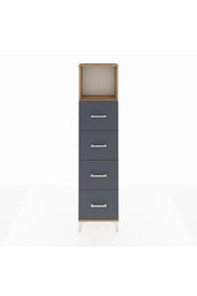 Arges Dolap Tek Raflı 4 Çekmeceli 44x30x182 Çam-Antrasit