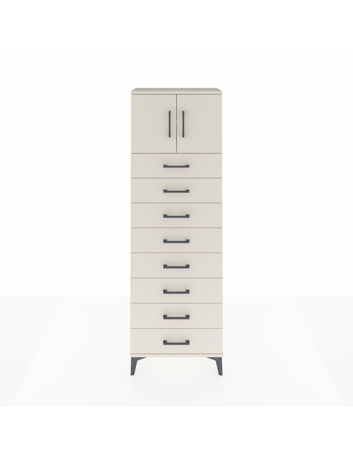 Arges Dolap 2 Raflı 8 Çekmeceli 2 Kapaklı 60x30x182 Aytaşı-Aytaşı