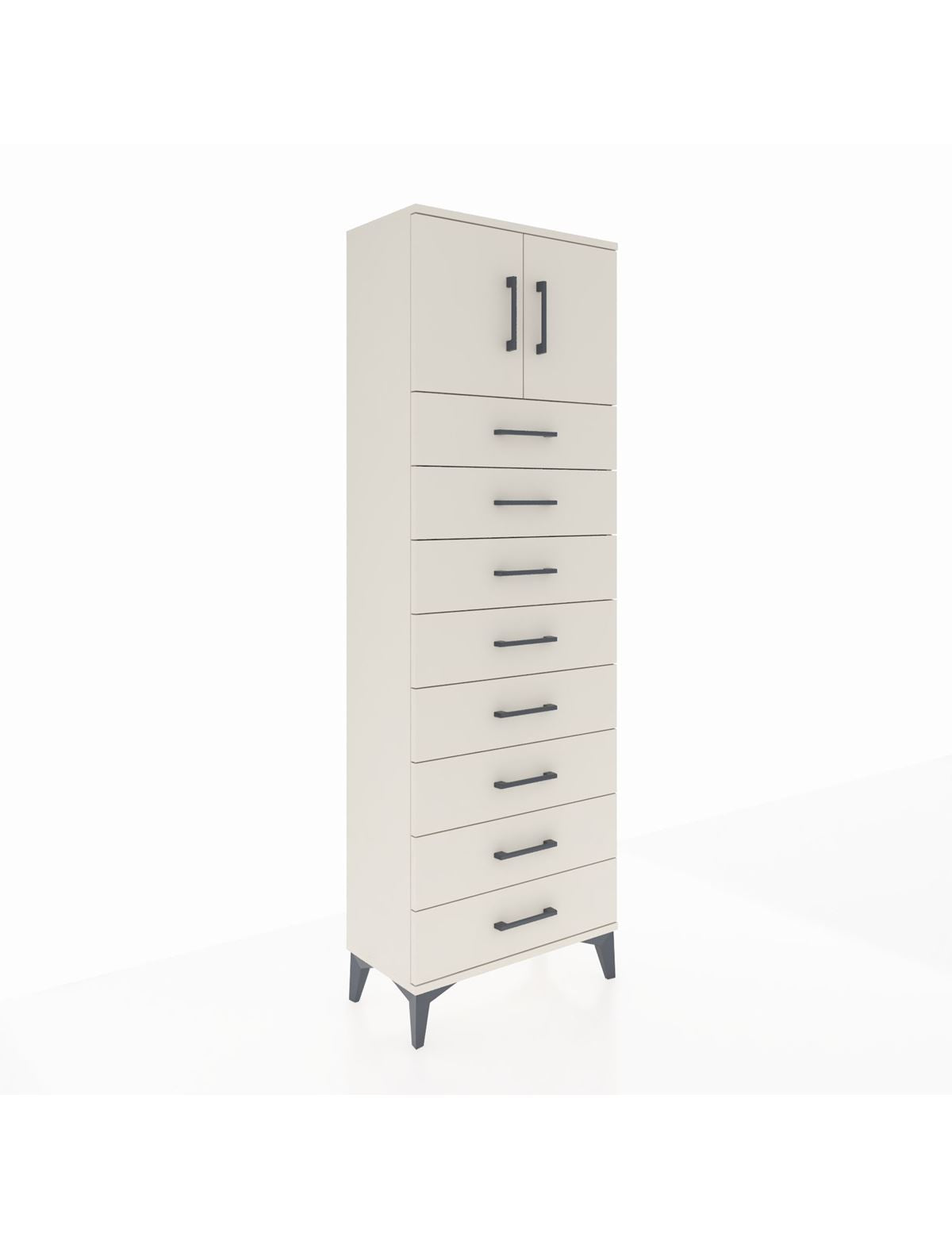 Arges Dolap 2 Raflı 8 Çekmeceli 2 Kapaklı 60x30x182 Aytaşı-Aytaşı