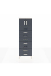 Arges Dolap 2 Raflı 8 Çekmeceli 2 Kapaklı 60x30x182 Aytaşı-Antrasit