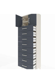 Arges Dolap 2 Raflı 8 Çekmeceli 2 Kapaklı 60x30x182 Aytaşı-Antrasit