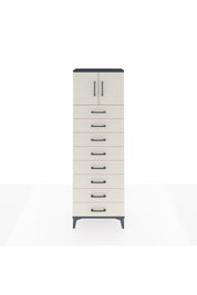 Arges Dolap 2 Raflı 8 Çekmeceli 2 Kapaklı 60x30x182 Antrasit-Aytaşı