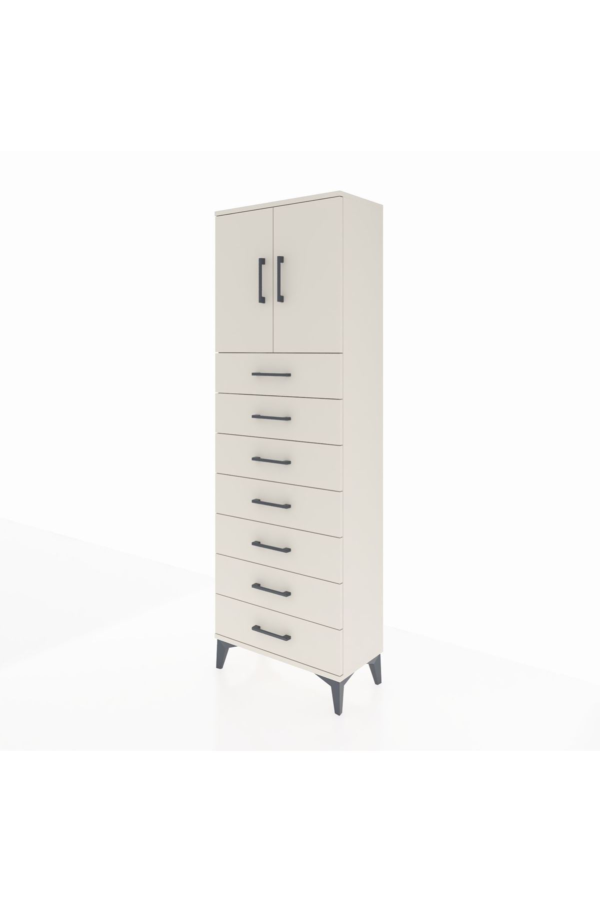 Arges Dolap 2 Raflı 7 Çekmeceli 2 Kapaklı 60x30x182 Aytaşı-Aytaşı