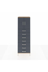 Arges Dolap 2 Raflı 7 Çekmeceli 2 Kapaklı 60x30x182