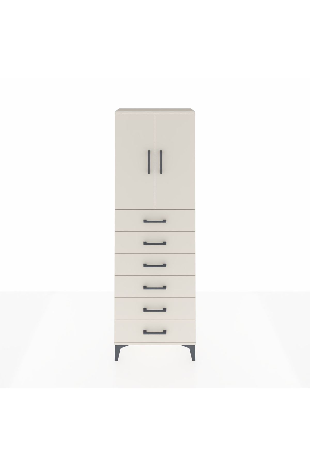 Arges Dolap 2 Raflı 6 Çekmeceli 2 Kapaklı 60x30x182 Aytaşı-Aytaşı