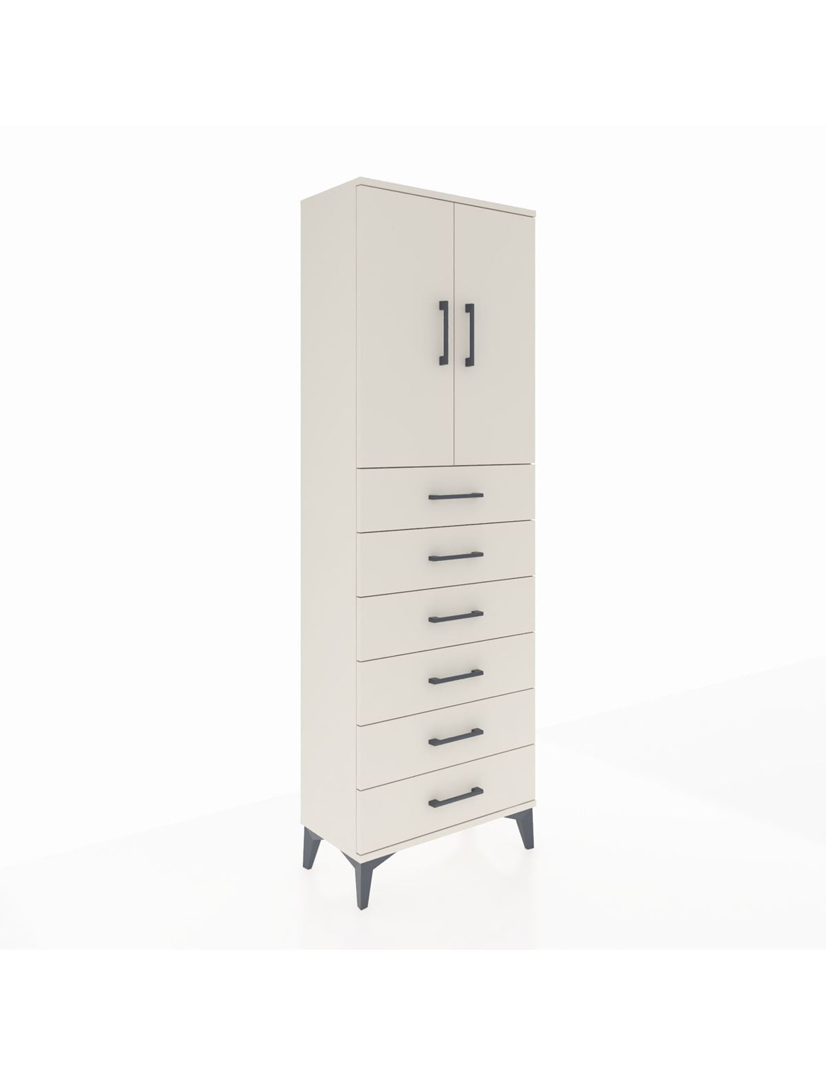 Arges Dolap 2 Raflı 6 Çekmeceli 2 Kapaklı 60x30x182 Aytaşı-Aytaşı