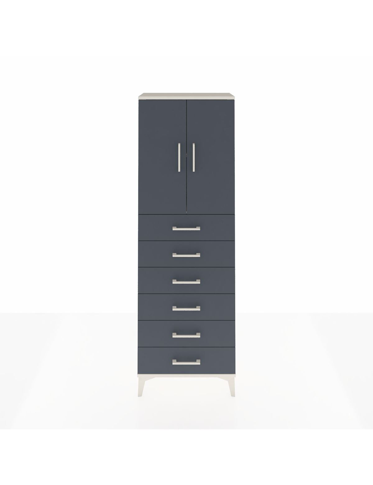 Arges Dolap 2 Raflı 6 Çekmeceli 2 Kapaklı 60x30x182 Aytaşı-Antrasit