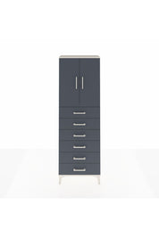 Arges Dolap 2 Raflı 6 Çekmeceli 2 Kapaklı 60x30x182 Aytaşı-Antrasit