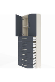 Arges Dolap 2 Raflı 6 Çekmeceli 2 Kapaklı 60x30x182 Aytaşı-Antrasit