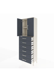 Arges Dolap 2 Raflı 6 Çekmeceli 2 Kapaklı 60x30x182 Aytaşı-Antrasit