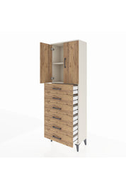 Arges Dolap 2 Raflı 6 Çekmeceli 2 Kapaklı 60x30x182 Aytaşı-Çam