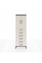 Arges Dolap 2 Raflı 6 Çekmeceli 2 Kapaklı 60x30x182 Antrasit-Aytaşı