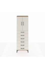 Arges Dolap 2 Raflı 6 Çekmeceli 2 Kapaklı 60x30x182 Çam-Aytaşı