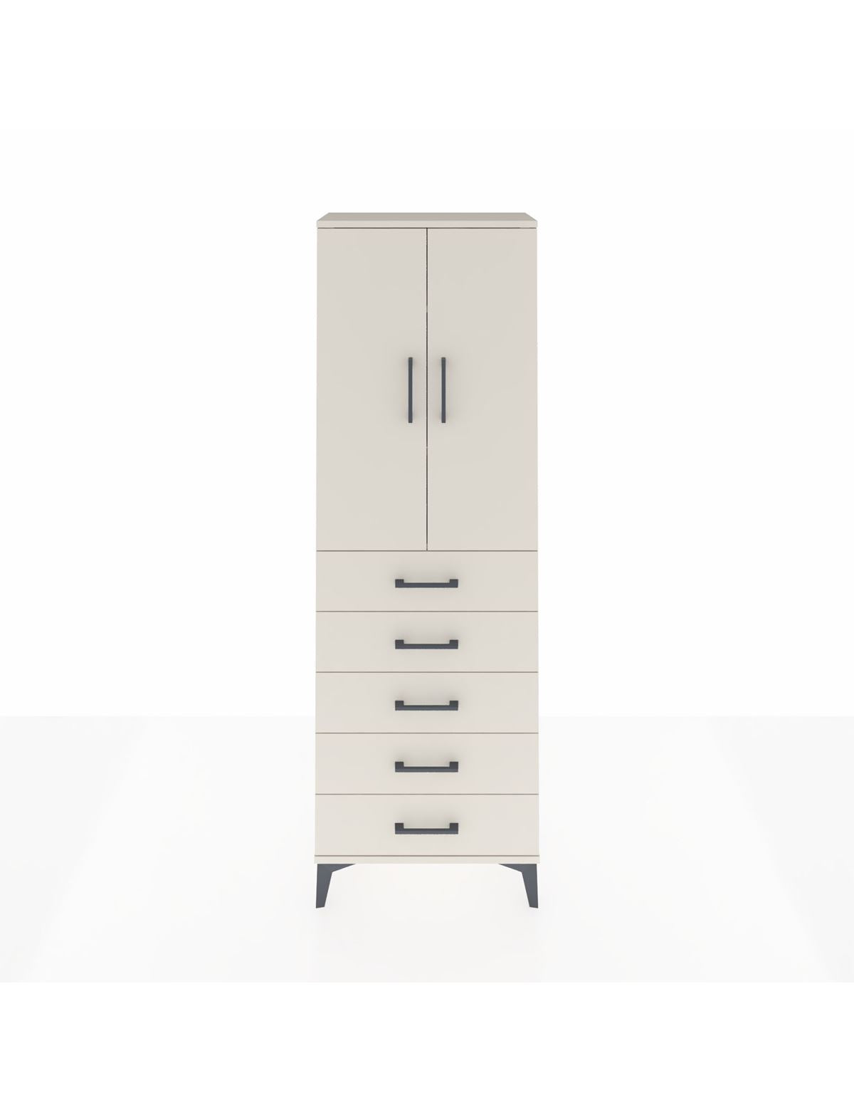 Arges Dolap 3 Raflı 5 Çekmeceli 2 Kapaklı 60x30x182 Aytaşı-Aytaşı