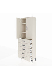 Arges Dolap 3 Raflı 5 Çekmeceli 2 Kapaklı 60x30x182 - S23M004V1A
