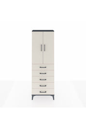 Arges Dolap 3 Raflı 5 Çekmeceli 2 Kapaklı 60x30x182 Antrasit-Aytaşı